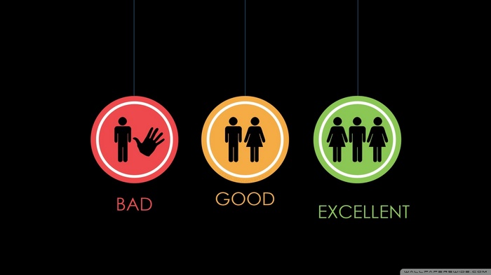 Bad, Good, and Excellent ratings with icons