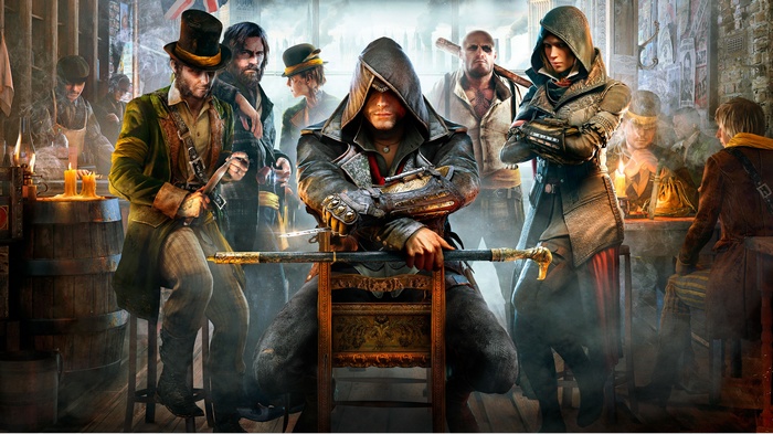 Assassin's Creed Syndicate characters in a tavern