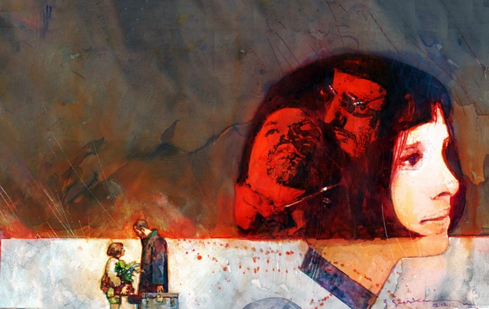 Léon: The Professional painting with Natalie Portman and Jean Reno