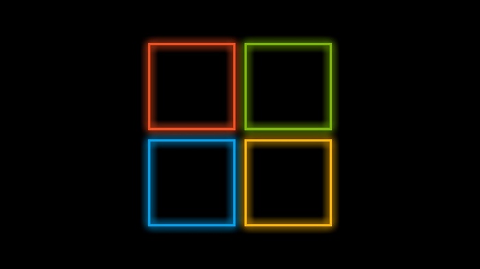 Microsoft Windows logo with neon squares