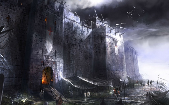 digital art, medieval, castle, fantasy art