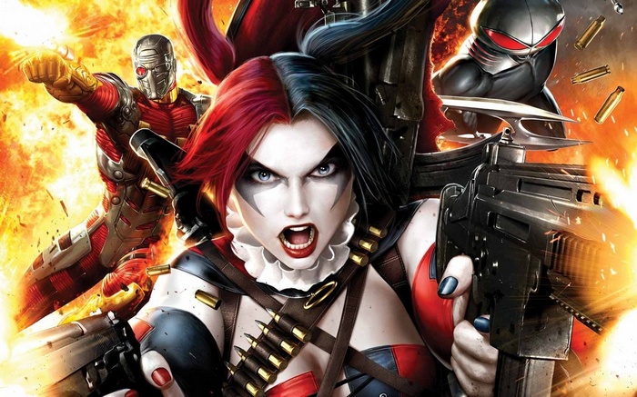 Harley Quinn, Deadshot, and Black Manta from Suicide Squad