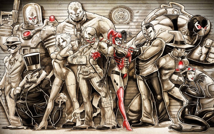 Gotham City Villains Mugshot Lineup