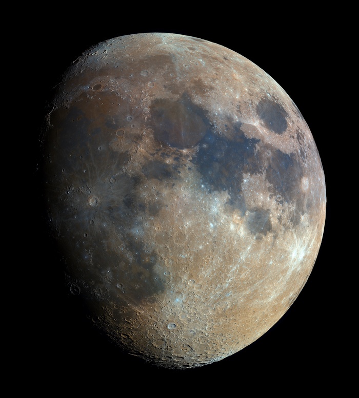 Detailed photograph of the Moon with craters
