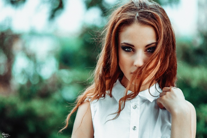 Alla Berger with long red hair