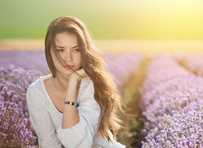 Radina in a lavender field