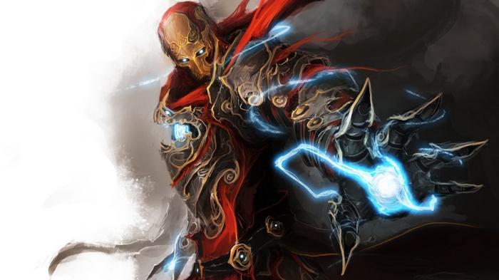 Fantasy Iron Man with Lightning