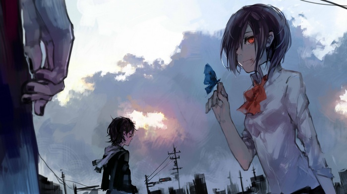 Touka Kirishima with a butterfly in Tokyo Ghoul