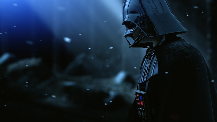 Darth Vader in a snowy environment