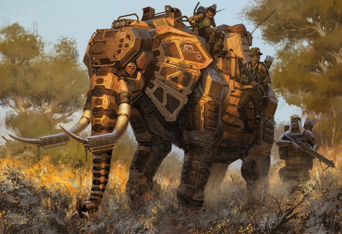 Robert Chew's Mech Elephant with Soldiers