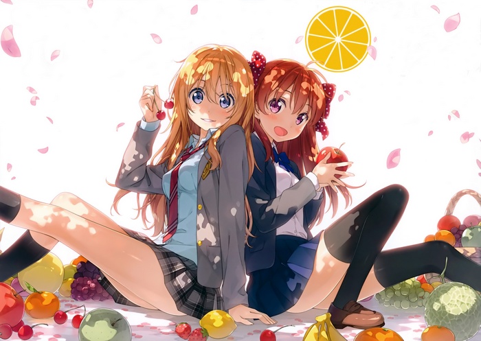 Shigatsu wa Kimi no Uso: Kaori and Kosei with Fruit