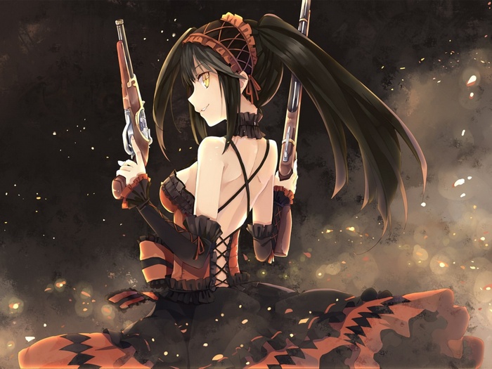 Tokisaki Kurumi from Date A Live with guns