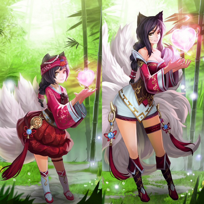 Ahri from League of Legends with Nine Tails