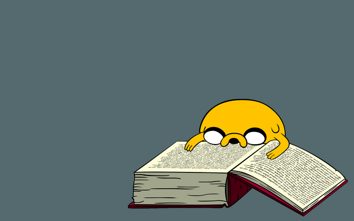 Adventure Time Jake the Dog reading a book