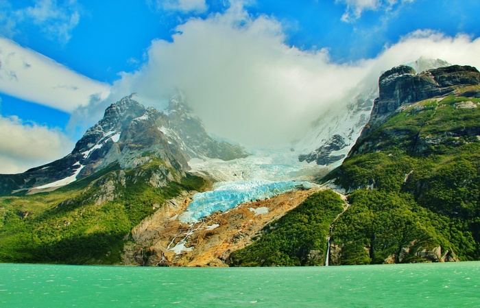 Glacier and mountains in Patagonia, Chile