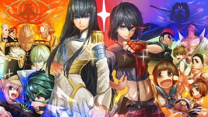 Kill la Kill Characters with Satsuki Kiryuin and Ryuko Matoi