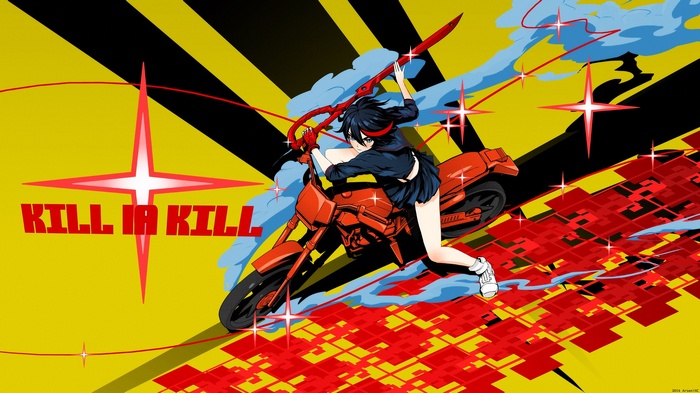 Ryuko Matoi on a Motorcycle in Kill la Kill