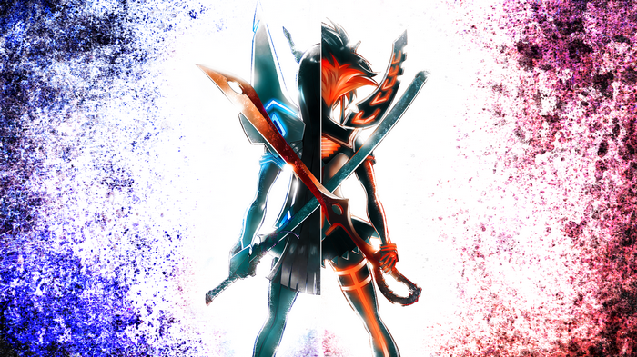 Matoi Ryuuko and Kiryuin Satsuki with swords