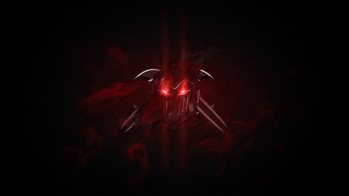 Zed from League of Legends with red glowing eyes