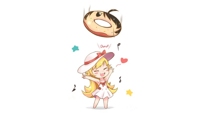 Oshino Shinobu and a Donut from Monogatari Series