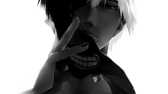 Kaneki Ken wearing a mask from Tokyo Ghoul