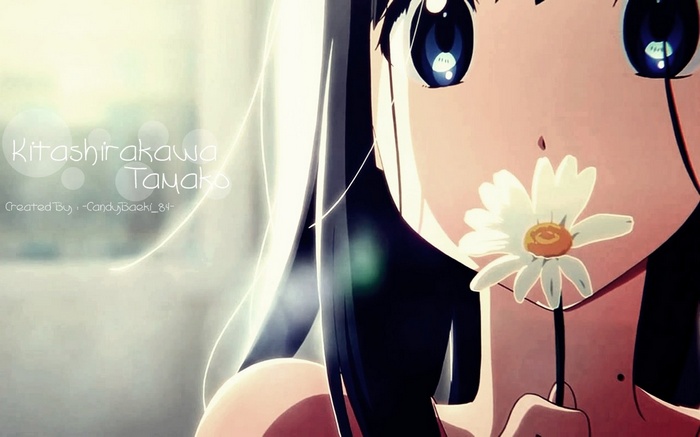 Kitashirakawa Tamako holding a daisy