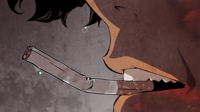 Spike Spiegel smoking a cigarette