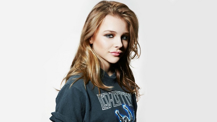 Chloë Grace Moretz wearing a Led Zeppelin t-shirt