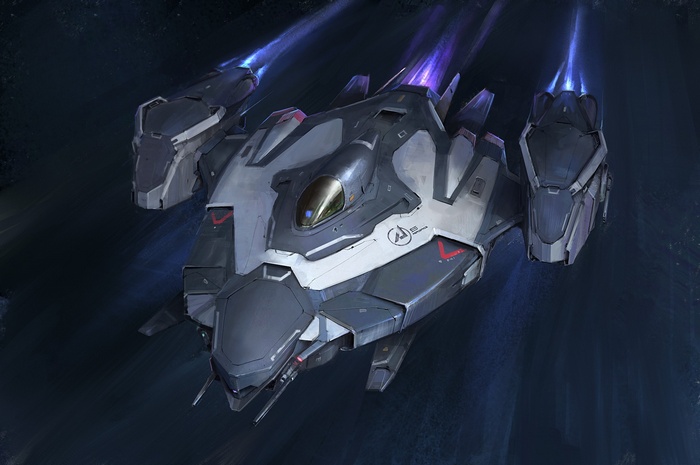 Futuristic science fiction spaceship artwork