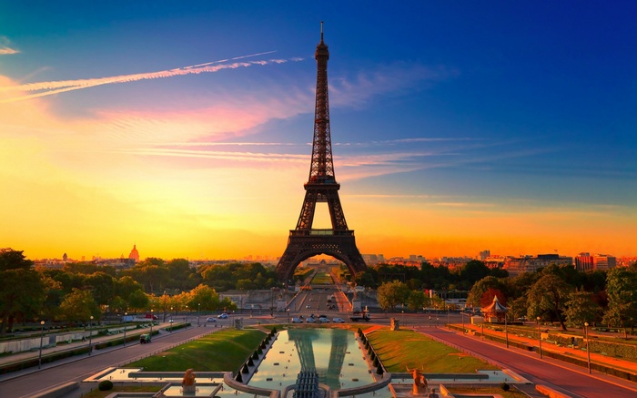 Eiffel Tower at Sunset in Paris