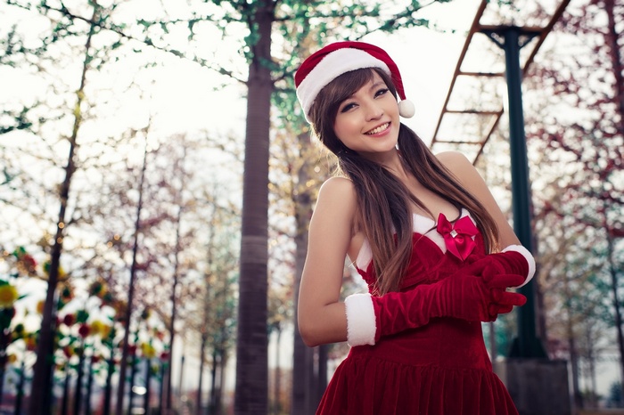 Agnes Lim in a Santa costume