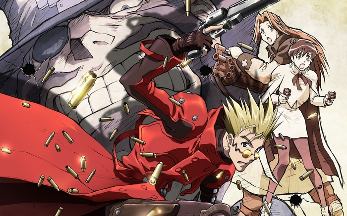 Vash the Stampede and companions in Trigun