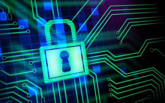 Digital padlock on a circuit board