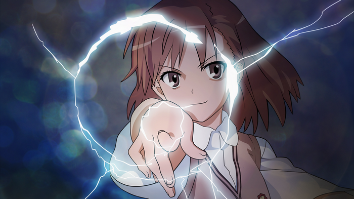 Misaka Mikoto from To Aru Kagaku no Railgun uses lightning
