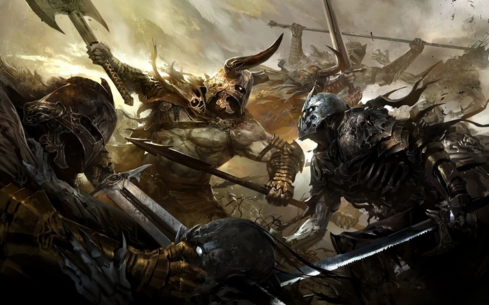 Guild Wars 2 warriors in battle