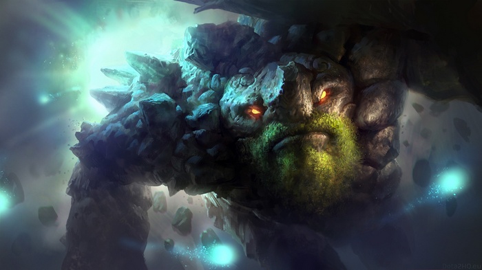 Earthshaker from Dota 2 with glowing eyes
