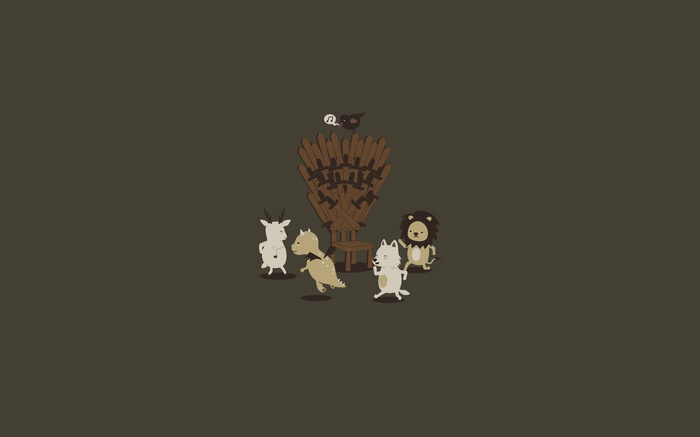 Game of Thrones animals around the Iron Throne