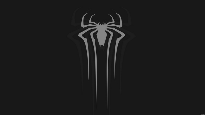 Spider-Man minimalist logo on a dark background