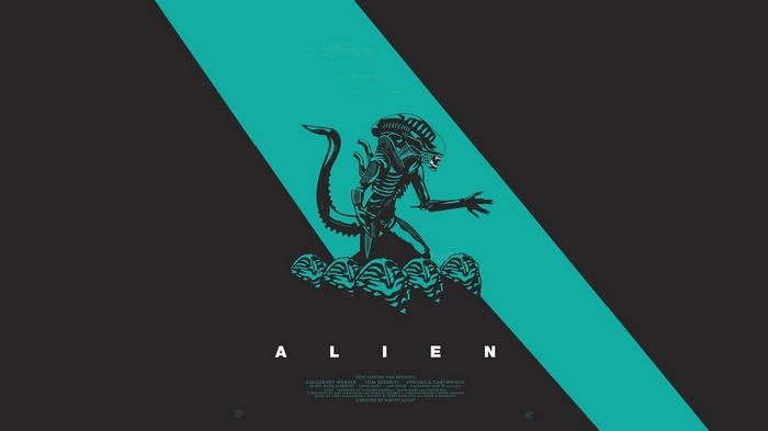 Alien Movie Poster with Xenomorph