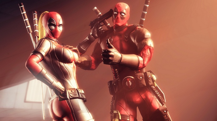 Lady Deadpool and Deadpool in video game