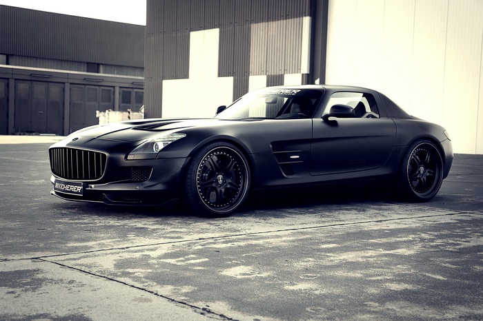 Matte Black Mercedes-Benz SLS AMG