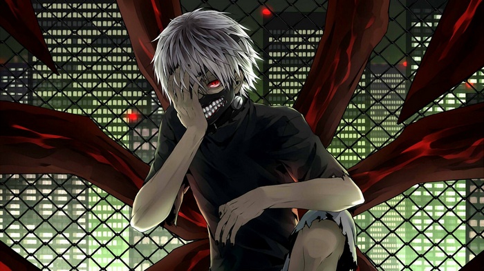 Kaneki Ken from Tokyo Ghoul with red kagune