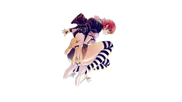 The Breaker character with red hair and striped socks