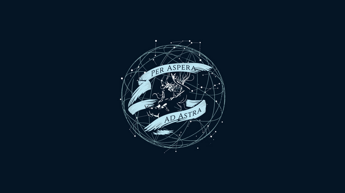 Per Aspera Ad Astra woman in celestial sphere