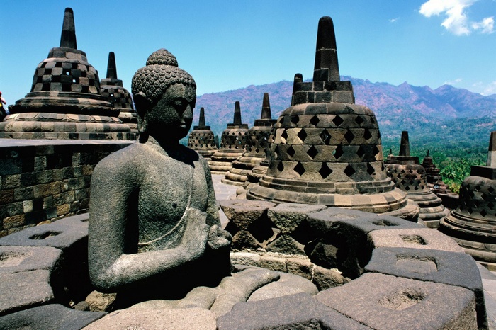 Buddha statue at Borobudur Temple, Indonesia
