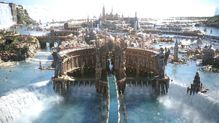 Final Fantasy XV, Altissia, Final Fantasy, digital art, waterfall, fantasy art