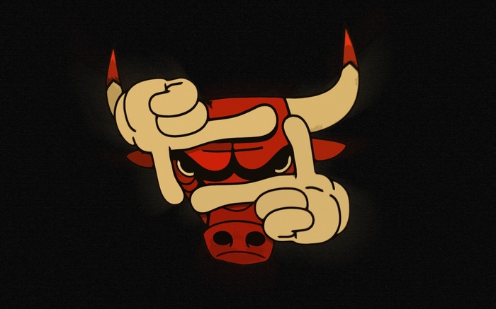 Chicago Bulls logo with hands framing it