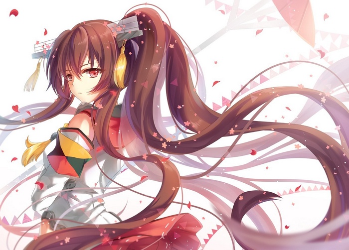 Yamato from Kantai Collection with flowing hair