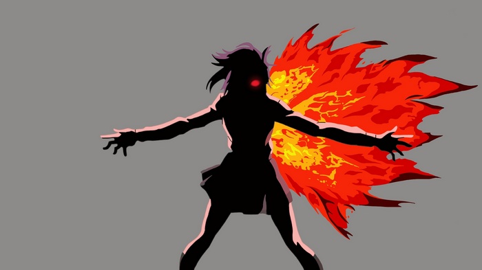 Kirishima Touka from Tokyo Ghoul with fiery wings