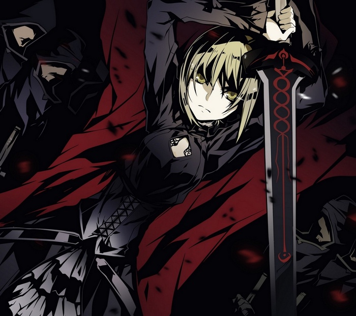 Saber Alter from Fate Series with a large sword